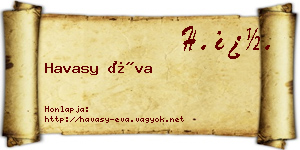 Havasy Éva névjegykártya