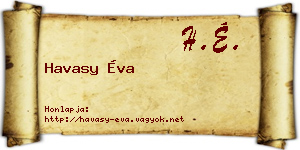 Havasy Éva névjegykártya